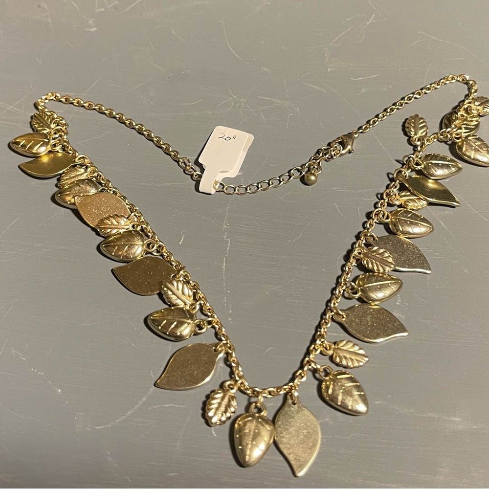 Gold Leaf Charm Necklace